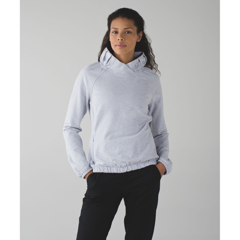Lululemon Athletica After All Pullover Sweatshirt Heathered Cool Breeze Womens 8